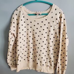 Philosophy Cream and Black Polka Dot Sweater